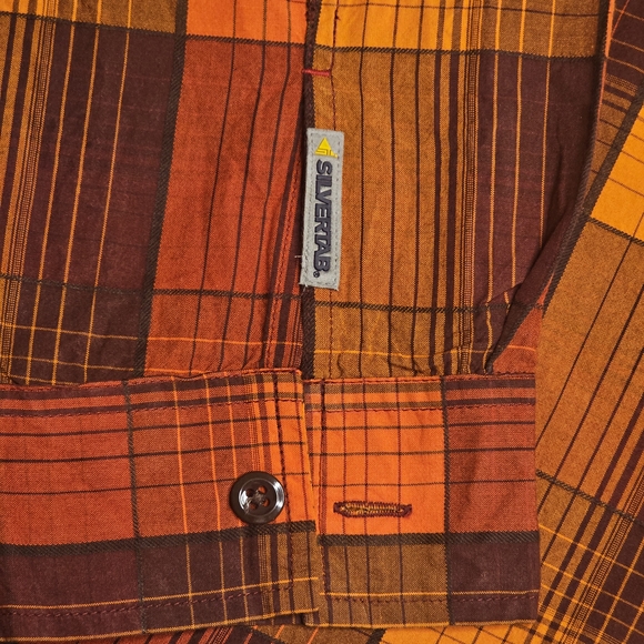 Levi's Silver Tab Men's Button Down Long Sleeves Dress Shirt Orange Size XL - Picture 4 of 12